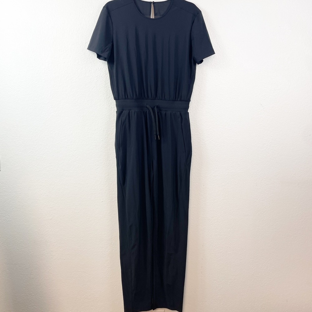 Sweaty Betty Black Explorer‎ Short Sleeve Jumpsuit SB6824E Womens Size 8 M